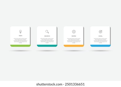 infographic design with 4 options or steps. Infographics for business concept. Can be used for presentations workflow layout, banner, process, diagram, flow chart, info graph, annual report.