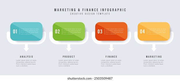 Infographic design with 4 options or steps, can be used for workflow diagram, info chart, web design. vector illustration.