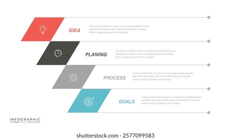 infographic design with 4 options or steps. Infographics for business concept. Can be used for presentations workflow layout, banner, process, diagram, flow chart, info graph, annual report.