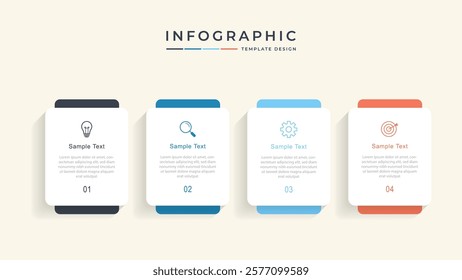 infographic design with 4 options or steps. Infographics for business concept. Can be used for presentations workflow layout, banner, process, diagram, flow chart, info graph, annual report.