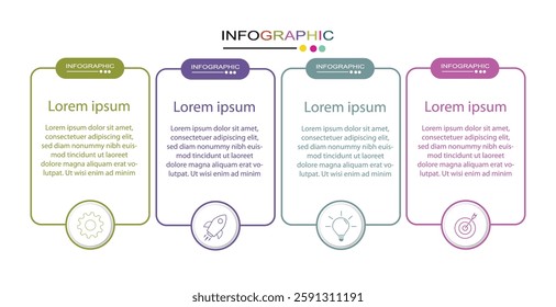 Infographic design with 4 options or steps, can be used for workflow diagram, info chart, web design. vector illustration.