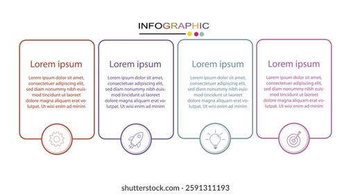 Infographic design with 4 options or steps, can be used for workflow diagram, info chart, web design. vector illustration.