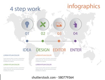 Infographic design 4 step work layout template vector illustration;eps10