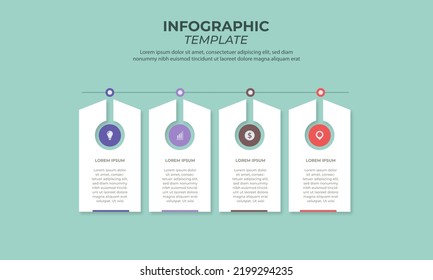 infographic design with 4 steps for data visualization, diagram, annual report, web design, presentation. Vector business template