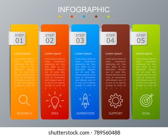 Infographic design of 5 options