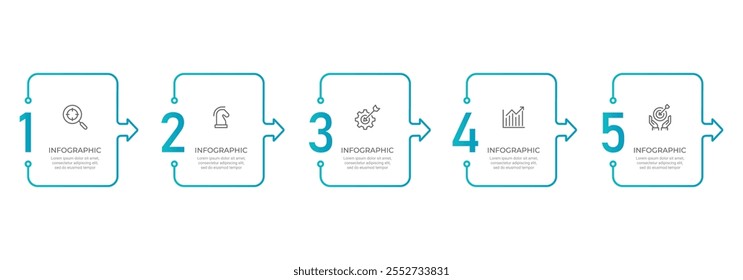 infographic design with 5 options or steps. Infographics for business concept. Can be used for presentations workflow layout, banner, process, diagram, flow chart, info graph, annual report.