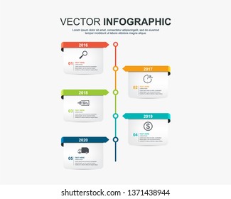 Infographic design with 5 options template
