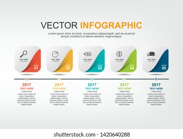 Infographic design with 5 options template