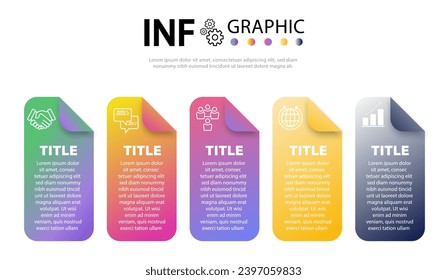 Infographic design 5 steps for diagrams, presentations, workflow layouts, banners, flowcharts, infographics.