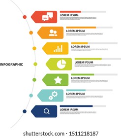 Infographic design with 7 step, Infographic business concept, Flow, Chart, Presentation