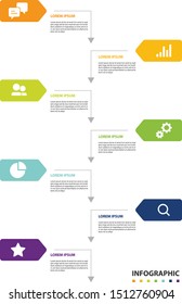 Infographic design with 7 step, Infographic business concept, Flow, Chart, Presentation