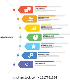 Infographic design with 7 step, Infographic business concept, Flow, Chart, Presentation