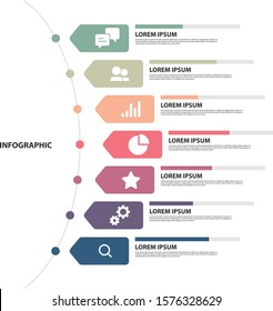 Infographic design with 7 step, Infographic business concept, Flow, Chart, Presentation