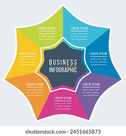 Infographic design 7 Steps, objects, elements or options information business colorful infographic template