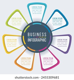 Infographic design 7 Steps, objects, elements or options business information colorful template for business infographic