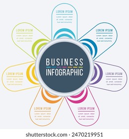 Infographic design 7 Steps, objects, elements or options business information template