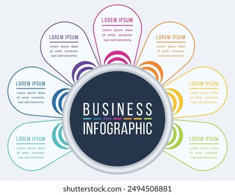 Infographic design 7 Steps, objects, elements or options business information template