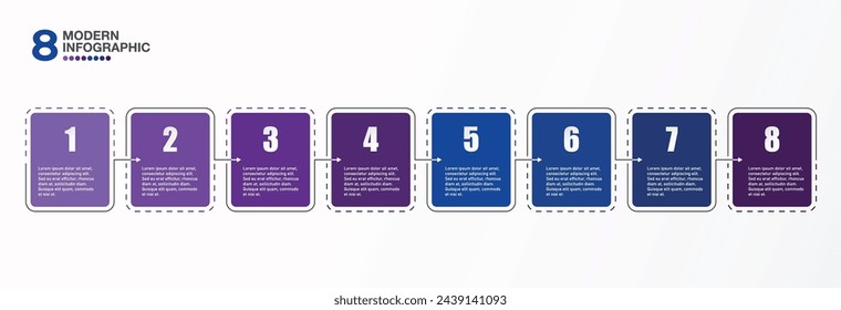 Infographic design 8 options or process and finance icons. Infographics business concept for info graphics, flow charts.