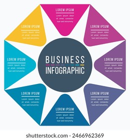 Infographic design 8 Steps, objects, elements or options business information template