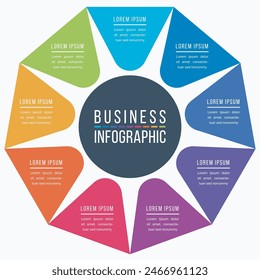 Infographic design 9 Steps, objects, elements or options business information template