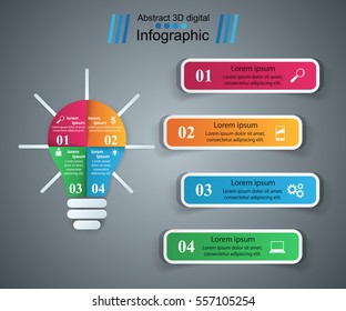 Infographic design. Bulb, Light icon.