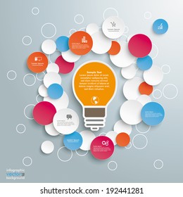 Infographic design with bulb on the grey background. Eps 10 vector file.