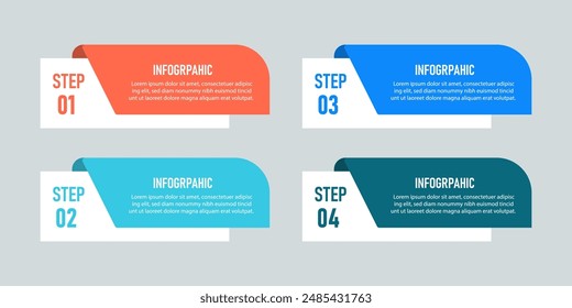 Infographic design business with 4 steps, options can be used for workflow diagram, info chart, web design. vector illustration.