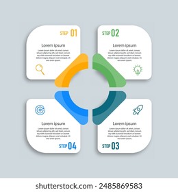 Infographic design business with 4 steps, options can be used for workflow diagram, info chart, web design. vector illustration.
