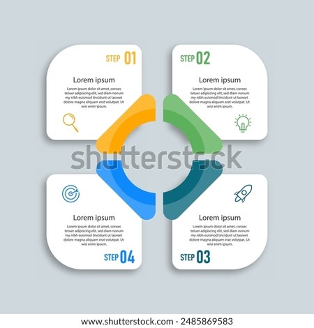 Infographic design business with 4 steps, options can be used for workflow diagram, info chart, web design. vector illustration.
