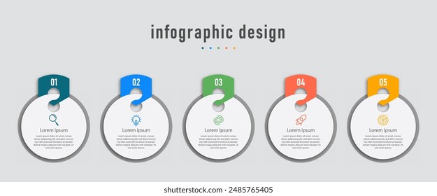 Infographic design business with 5 steps, options can be used for workflow diagram, info chart, web design. vector illustration.