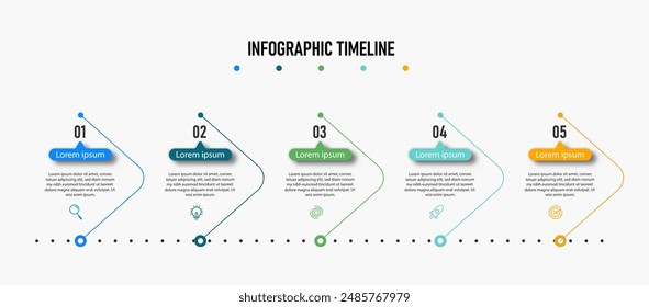 Infographic design business with 5 steps, options can be used for workflow diagram, info chart, web design. vector illustration.