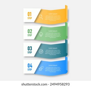 diseño infográfico para concepto de negocios con notas. diagrama de flujo de trabajo, infografía, Diseño web. Ilustración vectorial.