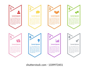 Infographic design business concept vector illustration with 8 steps or options or processes represent work flow or diagram