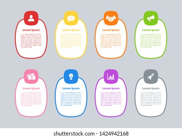 Infographic design business concept vector illustration with 8 steps or options or processes represent work flow or diagram