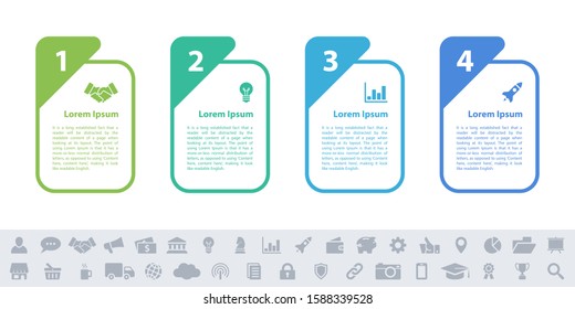 Infographic Design Business Concept Vector Illustration With 4 Steps Or Options Or Processes Represent Work Flow Or Diagram Or Web Button Banner