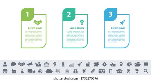 Infographic design business concept vector illustration with 3 steps or options or processes represent work flow or diagram or web button banner