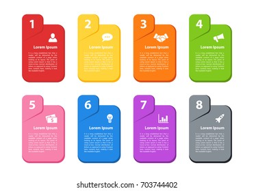 Infographic design business concept vector illustration with 8 steps or options or processes represent work flow or diagram for annual report or presentation 