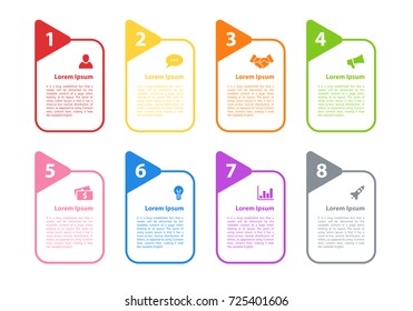 Infographic Design Business Concept Vector Illustration With 8 Steps Or Options Or Processes Represent Work Flow Or Diagram For Annual Report Or Presentation