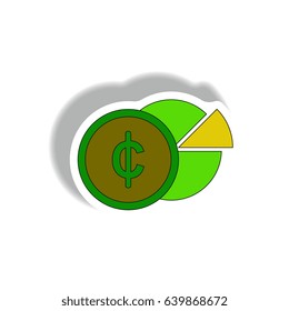 infographic design of Business pie chart and currency