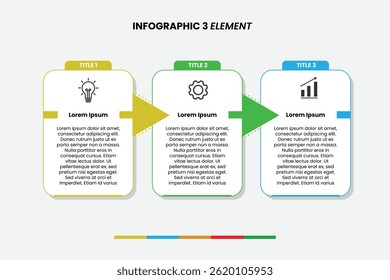 Infographic design business template with 3 steps, options Can be used for workflow diagram, info chart, web design and presentation. 