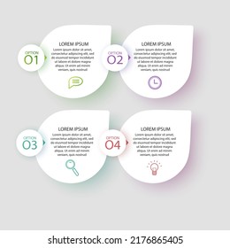 Infographic design business template with icons and 4 options or steps. Can be used for process diagram presentations workflow layout or banner