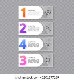 Infographic design business template with icons and 4 options or steps. Can be used for process diagram presentations workflow layout or banner