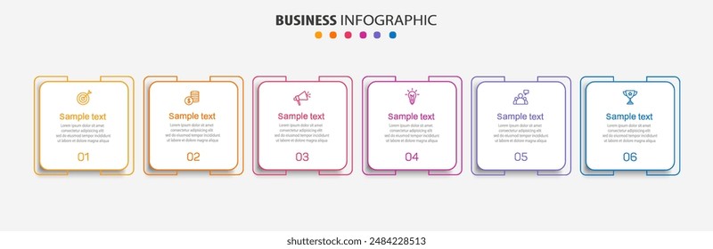 Infographic design business template with icons and 6 options