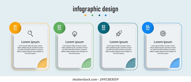 Infographic design business template. timeline with 4 steps, options. can be used for workflow diagram, info chart, web design. vector illustration.	