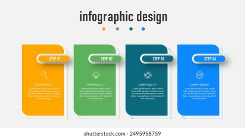 Infographic design business template. timeline with 4 steps, options. can be used for workflow diagram, info chart, web design. vector illustration.	