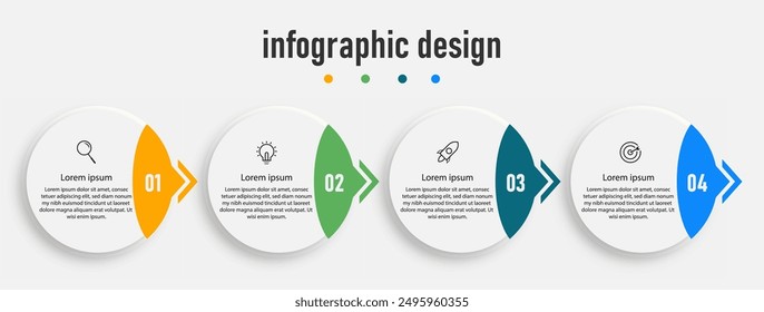 Infographic design business template. timeline with 4 steps, options. can be used for workflow diagram, info chart, web design. vector illustration.	