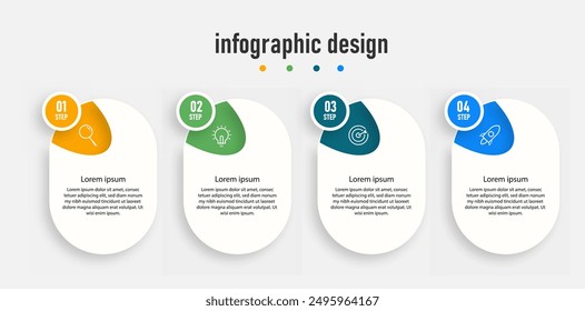 Infografía de diseño de Plantilla de negocios. línea de tiempo con 4 pasos, opciones. se puede utilizar para el diagrama de flujo de trabajo, gráfico de información, Diseño web. Ilustración vectorial.	