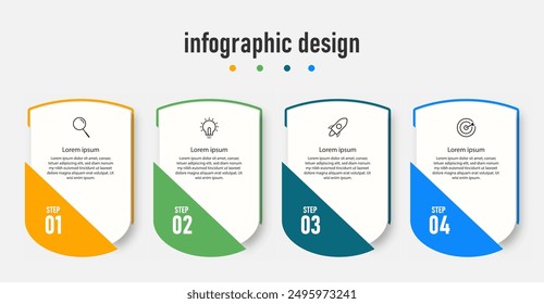 Infographic design business template. timeline with 4 steps, options. can be used for workflow diagram, info chart, web design. vector illustration.	