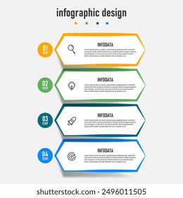 Infographic design business template. timeline with 4 steps, options. can be used for workflow diagram, info chart, web design. vector illustration.	
