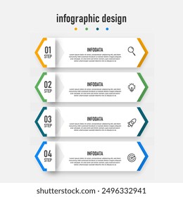 Infographic design business template. timeline with 4 steps, options. can be used for workflow diagram, info chart, web design. vector illustration.	